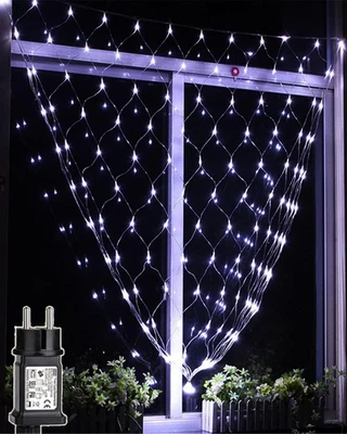 3M X 2M Rete Di Luci Albero Di Natale, 208 LED Rete Luminosa Da Esterno, 8 Modal - Immagine 1 di 4