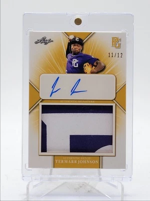 TERMARR JOHNSON 2021 LEAF PERFECT GAME SHOWCASE PATCH  GOLD AUTO /12 Q5902 - Image 1 of 2