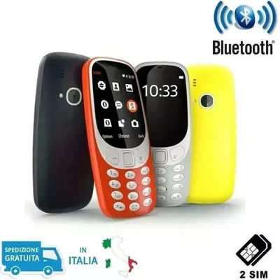 Telefono cellulare 3310 Dual SIM GSM 2.4'' Fotocamera 2MP SD Card