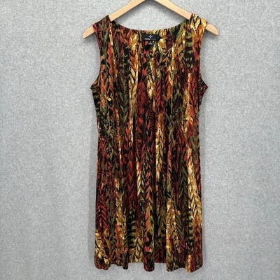 Ronni Nicole Multi-Color Sleeveless Dress Pleated Y2K Retro Style Shift Size 8 - Image 1 of 4