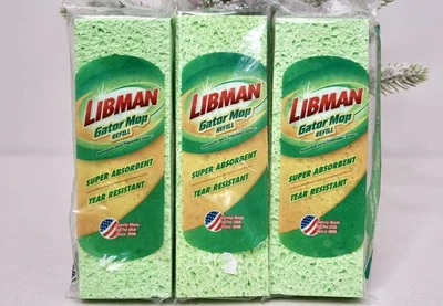 3 Libman Gator Mop Refills Easy Change Refill Replacement Sponge Super Absorbent - Image 1 of 4
