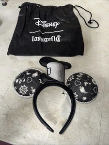 Cappello Loungefly Disney Steamboat Willie Appliqué Corda Tubino Orecchie Fascia Nuovo - Foto 1 di 3