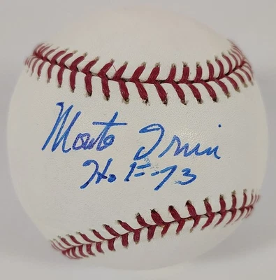 MONTE IRVIN SIGNED & INSCRIBED OML BASEBALL HALL OF FAME NEW YORK GIANTS JSA COA - Image 1 of 3