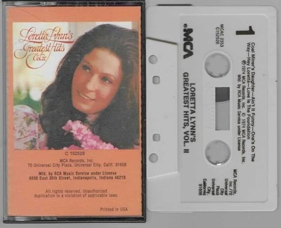 Loretta Lynn Greatest Hits Volume II (Cassette, 1974 MCA) VG-VG+ - Image 1 of 3
