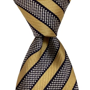 ERMENEGILDO ZEGNA ***** Herren Seidenkrawatte ITALIEN Luxus GESTREIFT gelb/blau EUC - Bild 1 von 3