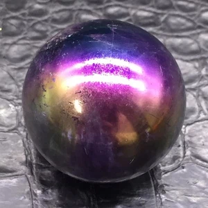 Titanium Rainbow Aura Natural Crystal Sphere Ball Healing Decorate +Stand 2'' - Picture 1 of 9