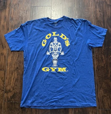 Vintage Golds Gym Shirt Mens 2XL Blue  Yellow Venice Beach Ca. lifting Workout - Image 1 of 4