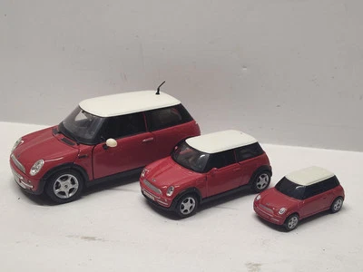 Maisto Red Mini Cooper x3 Three sizes 1:24 1:36 1:64 Diecast Toy Cars - Image 1 of 4