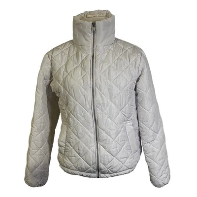 Jason Maxwell White Quilted Puffer Jacket Lightweight Full Zip Coat Size Small - Image 1 of 4