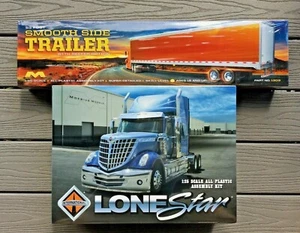 MOEBIUS 1/25 INTERNATIONAL LONESTAR TRUCK & 53' SMOOTHSIDE VAN TRAILER MODEL SET - Picture 1 of 3