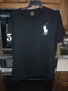 Polo Ralph Lauren Big Pony Short Sleeve Crew Shirt Mens XXL Black Number 3 - Picture 1 of 3