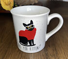 Grande tasse chaton chaton noir pull rouge lunettes blanches