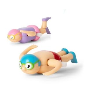 CLOCKWORK KIDS BATHER Wind Up Water Bath Swimming Toy party Bag Fillers Gifts UK