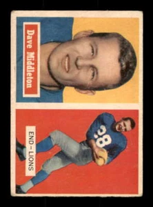 1957 Topps #8 Dave Middleton FAIR Lions 563922 - Picture 1 of 2