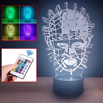 Pinhead acrylic LED lamp w/ remote control multi color night light horror gift - Image 1 of 4