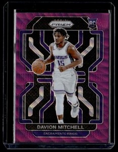 2021-22 Panini Prizm Davion Mitchell Purple Wave Prizm RC SP #312