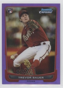 2012 Bowman Chrome Purple Refractor /199 Trevor Bauer #173 Rookie RC
