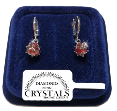 Punto Luce Pallina Orecchini pl.oro Rosso 18K con cristalli Zirconi Donna S2 - Immagine 1 di 3