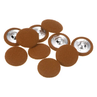 10 Stk 40L Stoffbezogene Knöpfe 25mm Runde Löcher Metall Schaft Nähknöpfe,Braun - Bild 1 von 4
