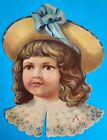 LOVELY LARGE  SCRAP VICTORIAN YOUNG GIRL  1880's    9.1/2 IN X 7 IN 