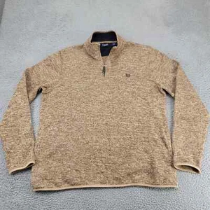 Chaps Jacket Mens Large Brown White Patterned 1/4 Zip Pullover Long Sleeve - Picture 1 of 12