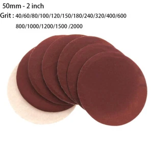 2" 50mm Sanding Discs Orbital Sander Pads Hook & Loop Sandpaper Red 40-2000 Grit - Picture 1 of 7