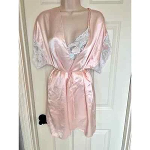 Val Amode pink lace floral vintage three piece sleeper set size small - Picture 1 of 13