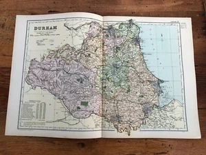 Mapa de doble página de 1900 de g.w. tocino - durham! - Imagen 1 de 4