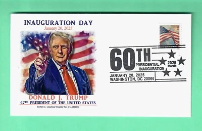DONALD J. TRUMP 2025 60th PRESIDENTIAL INAUGURATION GRAEBNER CACHET, 60th CANCEL - Image 1 of 2