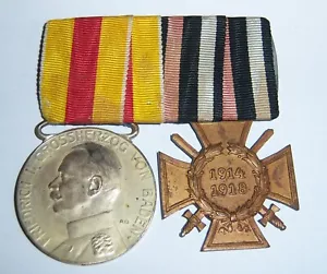 ALEMÁN - BADEN, barra de medallas de 2 lugares. Medalla y veterinario de plata al mérito. Cruz. - Imagen 1 de 4