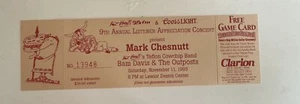 1995 voll unbenutzt Mark Chesnutt Ticket Wertschätzung Konzert / Bam David / Außenposten - Bild 1 von 2