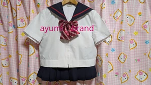 E139 ^_^ Japanese Genuine SchoolGirl Uniform Summer. Navy. S ~ M. Excellent ~. - Picture 1 of 9