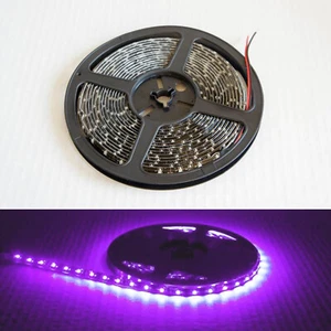 5M Black PCB 5050 Flexible LED Strip Waterproof IP65 Bright 300SMD 12V DC Purple - Bild 1 von 8