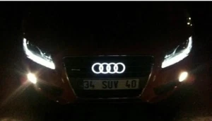 Car LED Grille Logo Emblem Illuminated Lights For Audi Q3 Q5 Q7 A6 A7 28.8X9.9CM - Picture 1 of 6