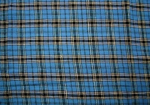 1/2 Yard Blue White Navy Plaid Cotton Linen Fabric 20" X 42" - Picture 1 of 2