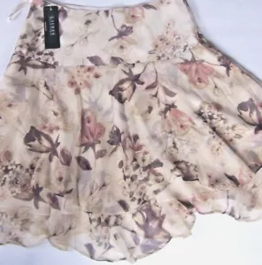 GONNA GEORGETTE ARRICCIATA NUOVA CON ETICHETTE $125 LAUREN RALPH LAUREN STAMPA FLOREALE FODERATA taglia 8 - Foto 1 di 5