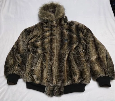 Abrigo reversible de gran tamaño de piel de lona Akademiks vintage raro para hombre talla M Foto 1 de 4