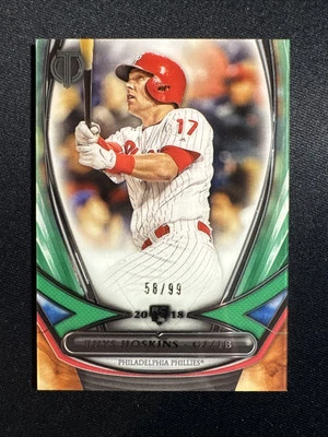 2018 Topps Tribute Rhys Hoskins /99 Green Rookie RC Phillies  - Image 1 of 2