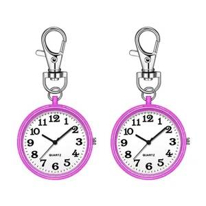 2pcs Nurses Watches for Women Quartz  Watch with Key Buckle Hanging Digital2136 - Imagen 1 de 7