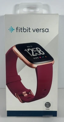 Fitbit Versa Smart Watch Fitness Activity Tracker w/ S & L Size RUBY Bands - NEW - Image 1 of 4