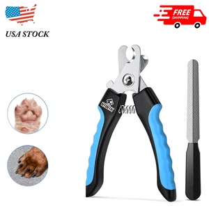 Hundennagelknipser mit Schutz, Haustier Nageltrimmer mit Feile für Katzen Hunde - Bild 1 von 7