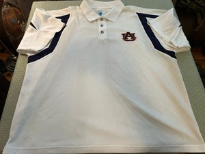 Auburn Tigers NCAA By KA Inc Mens Polo Shirt White/Blue Short Sleeves Top 2XL - Picture 1 of 8