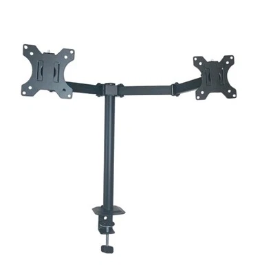 New Dual Monitor Stand Up Desk Mount 16 inch Pole Fully Adjustable Stand Black - Image 1 of 3