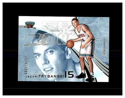 2002-03 SPx #154 Cezary Trybanski Memphis Grizzlies RC 1574/2999 ROOKIE MINT - Image 1 of 2