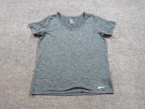 Nike Shirt Donna Grande Grigio Dri-Fit Manica Corta Girocollo Palestra T-Shirt Running - Foto 1 di 7