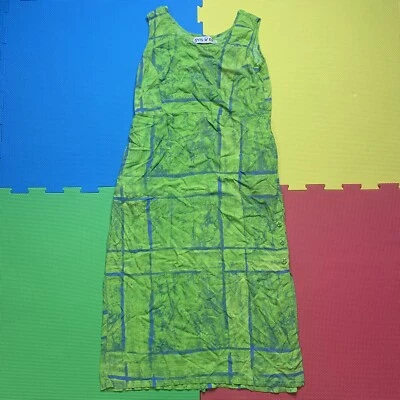 Maxi Vestido sin Mangas Jam’s World Para Mujer Talla Pequeña Verde Estampado Hawaiano Aloha *Defectos Foto 1 de 4