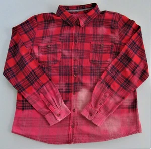 Rustic Outfitters Women's Bleached Flannel Shirt Size 1X - Imagen 1 de 6