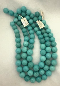 Drei (3) 16 Zoll Stränge Türkis Magnetie 14,5 mm Runde Perlen - Bild 1 von 7