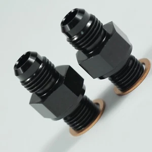 an6 6an Male To 1/4 NPSM Straight Transmission Fitting 2PCS BLACK - Bild 1 von 3