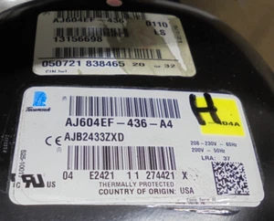 Tecumseh AJ604EF-436-A4 Reciprocating Compressor R-404A - Picture 1 of 6